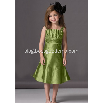 A-line Scalloped Neckline Flower Girl Dress